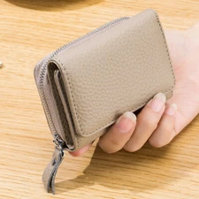 RFID Blocking Wallets for Women Bifold Leather Short Wallet Card Case Holder