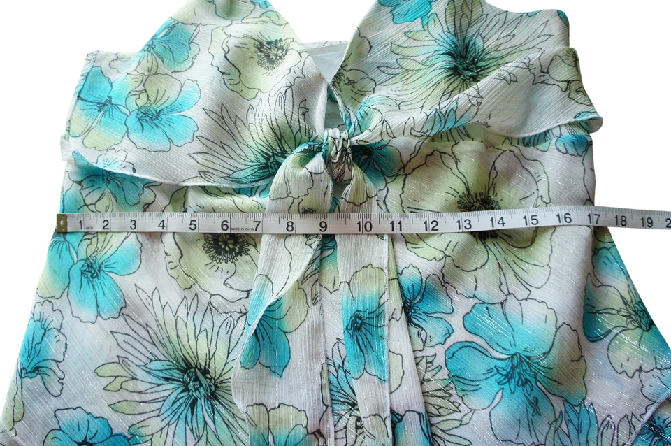 Marks and Spencer Floaty Hanky 无袖上衣英国 16 美国 14 领带正面花卉 — 第 4/4 张图片