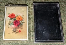 Victorian Trade Card Flowers Roseolas Red Pink Playing Cards Deck