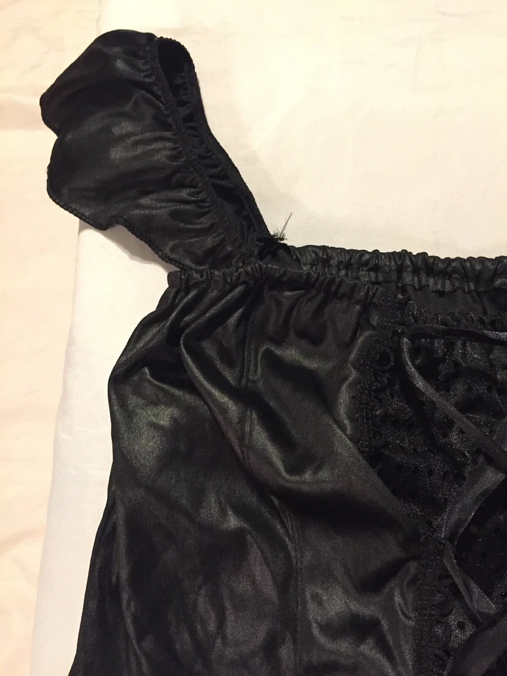 NUEVO SIN ETIQUETAS Sexy Para Mujer Negro Exótico Baile Top Corsé Disfraz Accesorio Talla S/M Foto 4 de 4