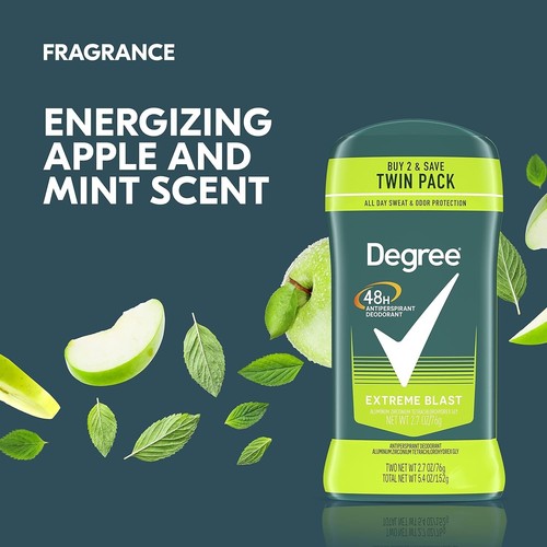 Degree Men Original Antiperspirant Deodorant Extreme Blast, Twin Pack, 2.7 oz - Picture 5 of 7