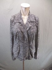 CHICO'S Size 1 M Womens 1/2 Zip Lapel Plunge Lightweight Stylish Blazer 379