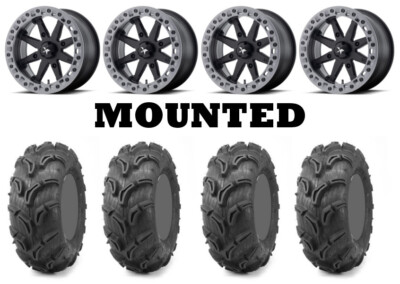 Kit 4 Maxxis Zilla Tires 28x9-14/28x11-14 on MSA M31 Lok2 Beadlock Black TER