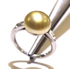 925 sterling silver Pale yellow pearl CZ cubic zirconia ring 2.9g estate — photo 5