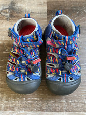 KEEN Newport H2 Blue Waterproof Sandals Shoes Kids Size 10 Lizard Pattern 