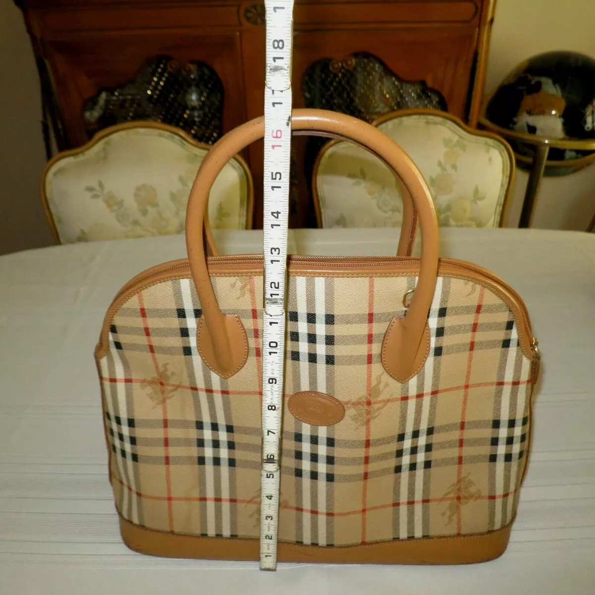 Vintage Burberry Nova Check Small Tote from Italy