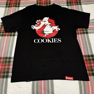 Cookies SF Ghostbusters Black T-Shirt Size Medium 100% Authentic Cotton PREOWNED