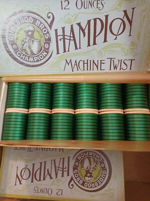  New Gudebrod Bros Champion  Hampton Machine Twist Thread  12 Spools Vintage