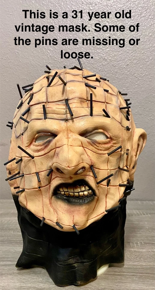 VTG 1993 Cinema Secrets Hellraiser Pinhead Latex Mask. Please Review Pics. ￼ - Image 2 of 4