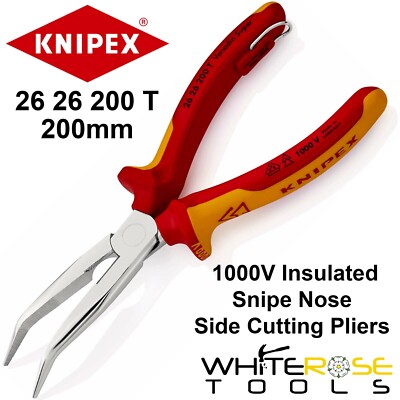 Knipex Zange seitlich schneiden Schere Nase gebogen 200mm VDE Isoliert Tether Point
