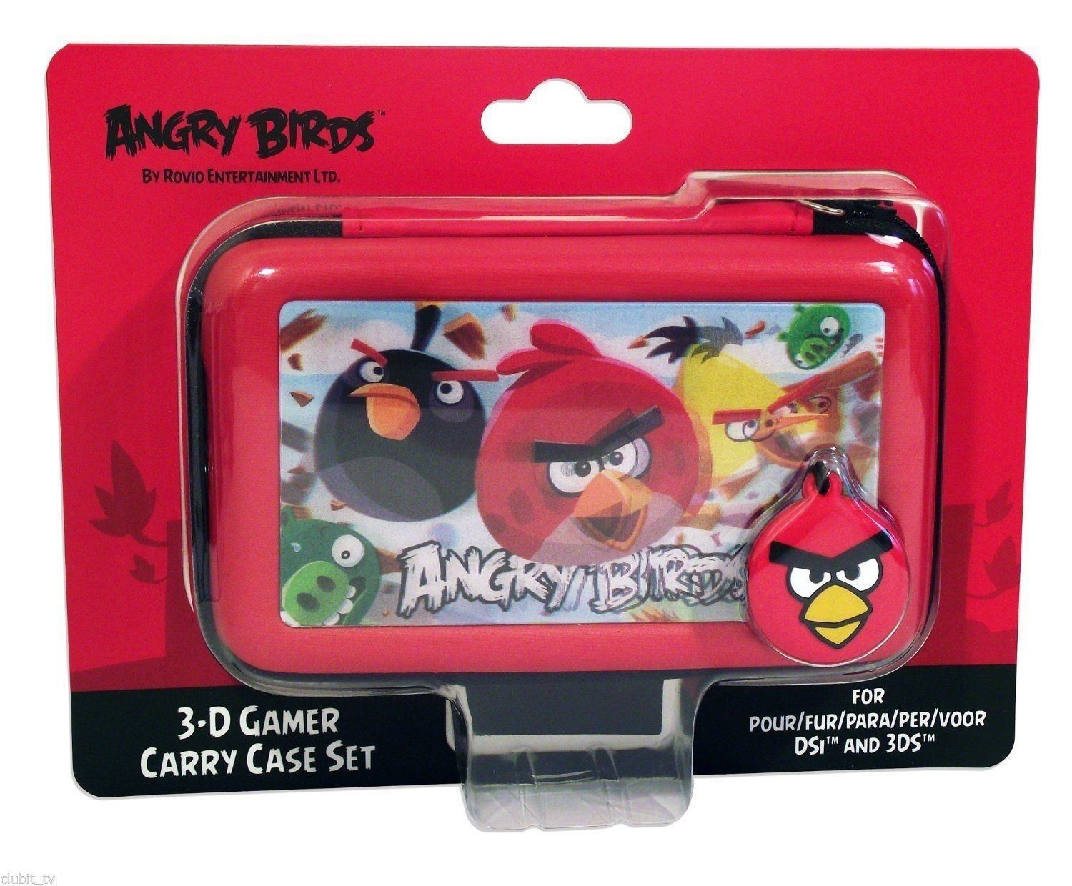 Angry Birds Nintendo 3DS Dsi Rosso Trasporto Custodia Set Con 3D Lenticular Foto