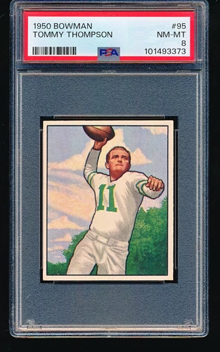 1950 Bowman TOMMY THOMPSON Rookie #95 PSA 8