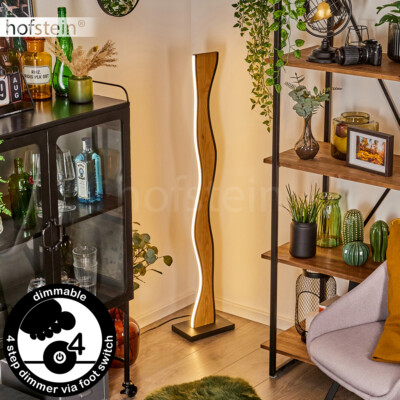 LED Schlaf Wohn Zimmer Raum Beleuchtung Holz Boden Steh Lampe Leuchte modern