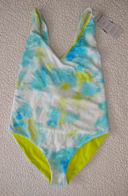 NWT Earth Republic blue green white tie dye one piece swimsuit ladies Medium
