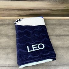 Pottery Barn Kids Sharks Beach Towel 25  x50  Monogrammed  Leo  Flaw Read OB