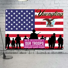 Yuengling Beer We Support our Troops Vintage Style  Metal Sign Mancave Bar Decor