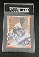 2021 Topps Chrome SHERTEN APOSTEL Orange Wave Ref Rookie Card AUTO /25 SGC 9.5