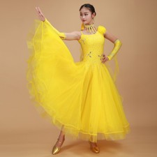 New Latin Ballroom Dance Dress Modern Salsa Waltz Standard Long Dress C018