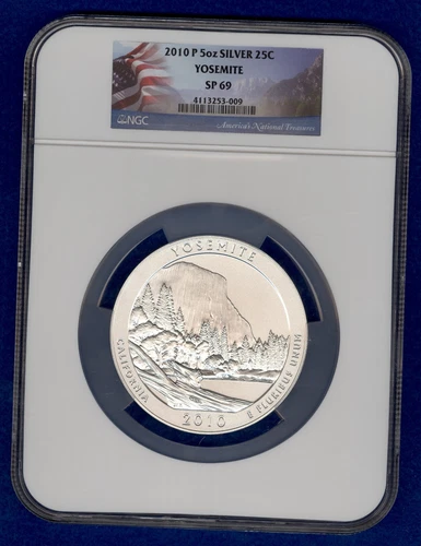 2010-P 5 oz Silver ATB Yosemite NGC SP69
