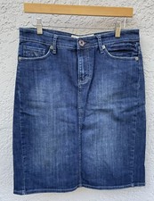 Jordache Legacy Knee Length Denim Jean Skirt Mermaid Back Womens 8 Vintage