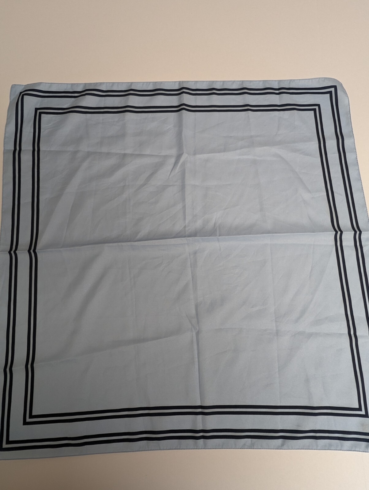 Vintage Gap Italy-Made Men's Light Blue & Navy Pocket Scarf-image