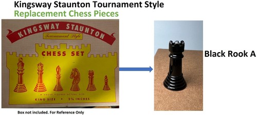 VTG Kingsway Staunton Tournament Style Replacement Chess Pieces Black ...