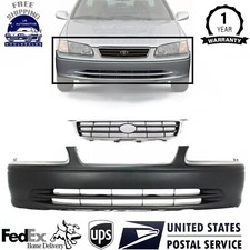 Front Bumper Cover Primed With Grille Kit For 2000-2001 Toyota Camry