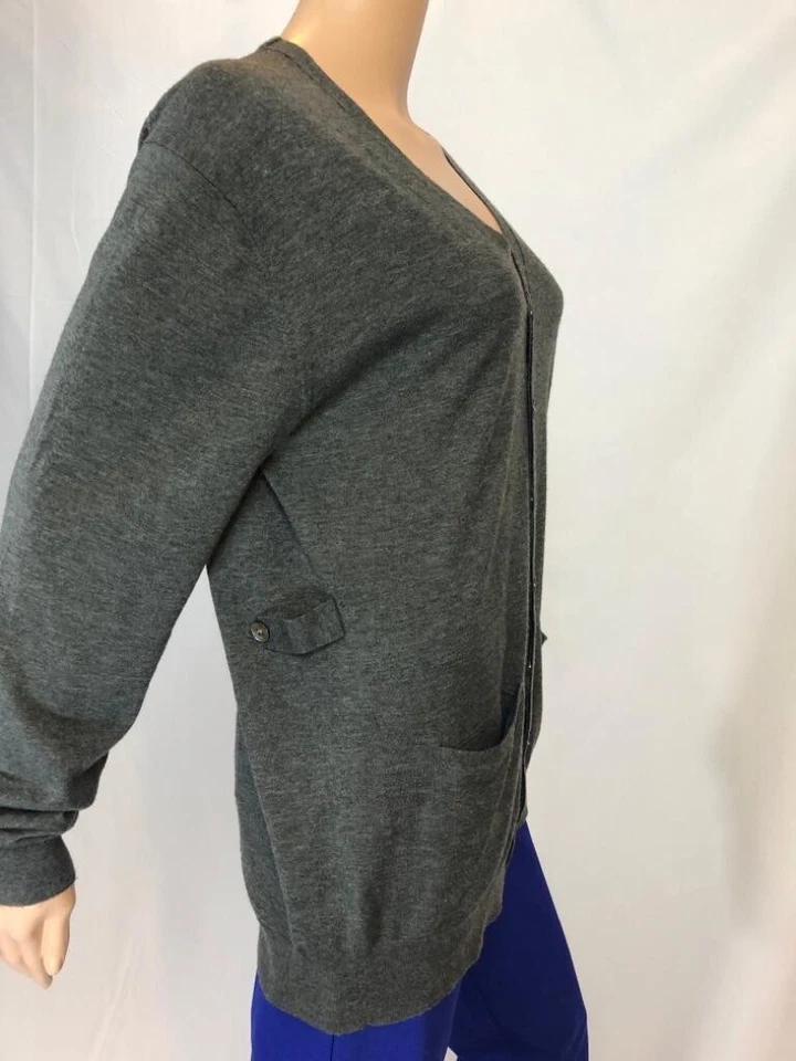 Suéter Cárdigan Para Hombre Mauro Grifoni Gris Botones Bolsillos Lana Cuello en V 52 Foto 4 de 4