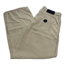 VTG Moschino Wide Straight Leg Pants Men  s 34 Beige Peace Sign Logo Patch Italy