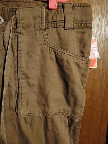 17 Mossimo Golden Brown Dark Khaki Capris Trendy Dress Pants Crops Work Career - Picture 13 of 22