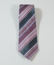 Geoffrey Beene Men's Silk Tie Purple Striped