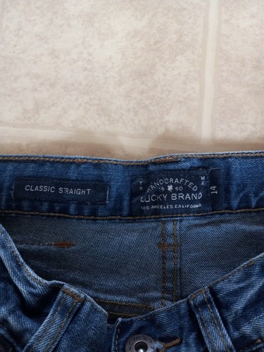 Lucky Brand Youth Jeans Sz 14 Blue Authentic Straight Adjustable Waist EUC - Picture 2 of 3
