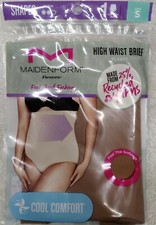   Maidenform Flexees High Waist Brief Cool Comfort Shapewear Size Small Caramel