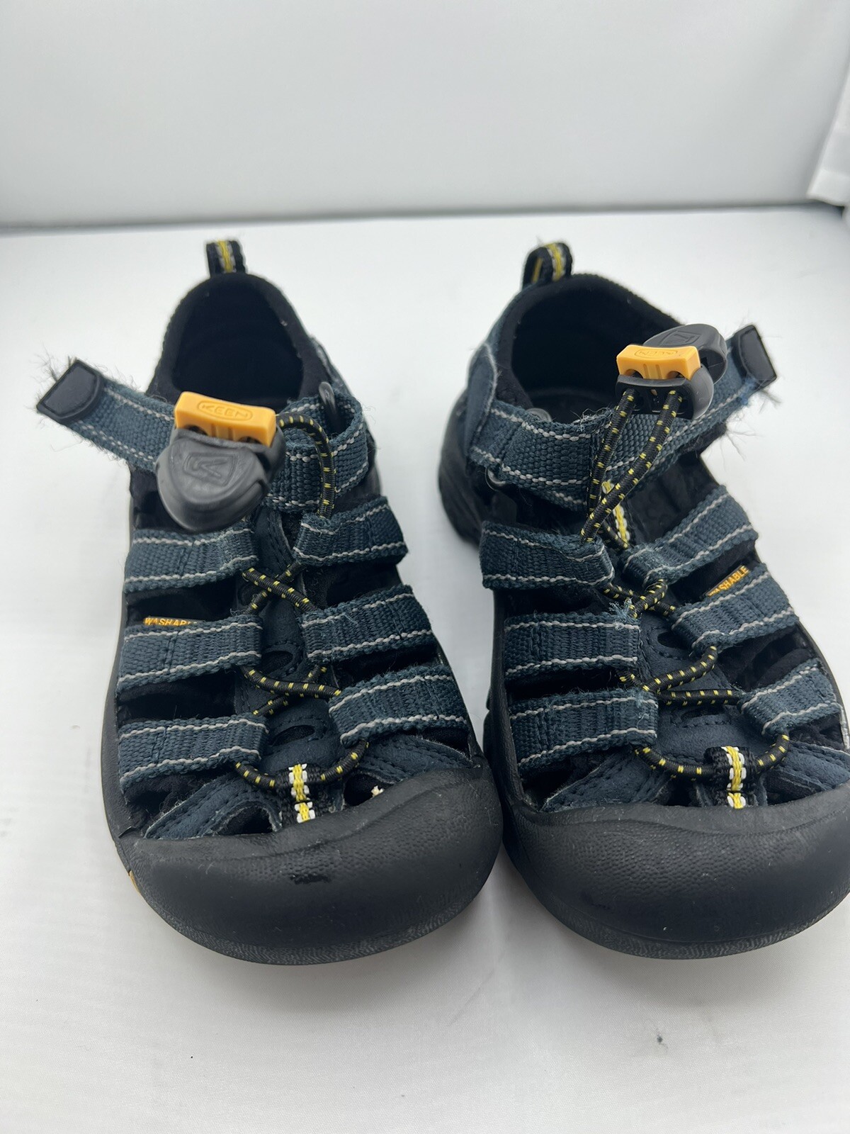 Scarpe da acqua Keen Vince H2 blu navy sandali da trekking lavabili bambino taglia 9 come nuove