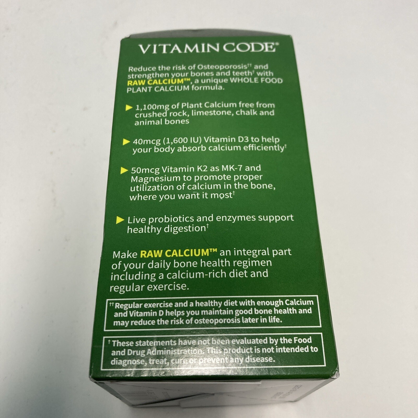 GardenOfLife Vitamin Code Vegan Raw Calcium 120ct Exp08/25+ 3908