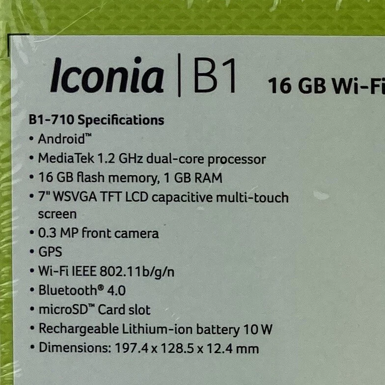 Acer Iconia B1-710-L451 16GB, Wi-Fi, 7in - White - Image 2 of 4