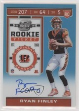 2019 Panini Contenders Optic Rookie Ticket Teal Prizm 9/149 Ryan Finley Auto 1og
