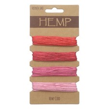 1mm x 20 Yards Natural Twine Cord Jute Rope, Light Pink/Pink/Rose Red/Red
