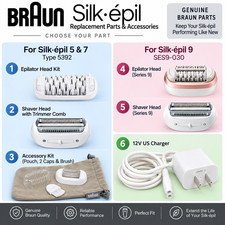 Braun Silk-epil 5 7 9 Epilator Replacement Heads Attachments Parts - Choose NOB