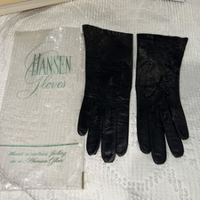New Vintage Black Gloves 7 Real Kid Goat Leather Extra Small XS Hansen Brand