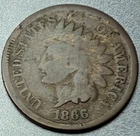 1866 INDIAN HEAD CENT GOOD+ FREE SHIPPING