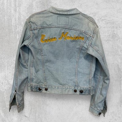 Vintage Evisu Maniacs Denim Trucker Jacket Womens M Japanese Y2K