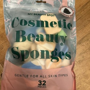 New My Beauty Spot 32 Cosmetic Beauty Sponges Gentle All Skin Types- NEW