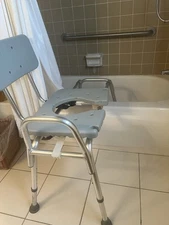 DMI Tub Transfer Bench & Shower Chair w/Non Slip Aluminum Body Access 400lb(25F)