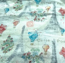 Lighthearted In Paris 1/2 yard Fabric Eiffel Tower Balloons Design 44" Katie
