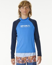 Rip Curl Kids Shock UPF 50 Long Sleeve Surf Swim Rash Vest - 16 Yrs