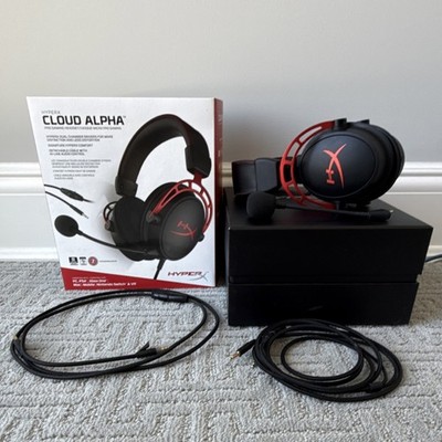 HyperX Cloud Alpha Wired 3.5mm Headset Black/Red Boom Mic Detachable Cable 2m