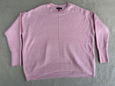 Vince Camuto Women s soft Pink Crew Neck Knit Ribbed Pullover medium Sweater