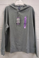 NEW Gap Men's Relaxed Fit Super Soft Waffle Henley Hoodie Grey Size 2XL S3
