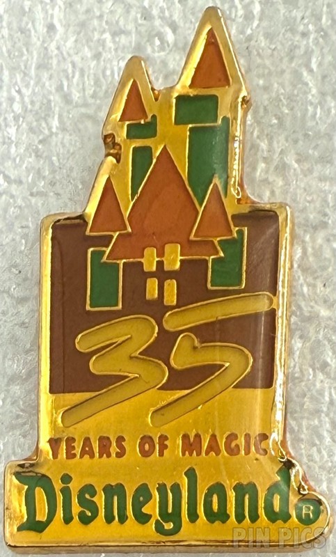 OLD 1990's Disney Pin Disneyland Sleeping Beauty Castle 35 YEARS OF MAGIC